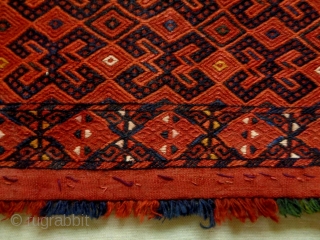 Very Fine Universal Design Uzbekh Soumakh Torba
Size: 109x52cm 
made in circa 1910/20                     