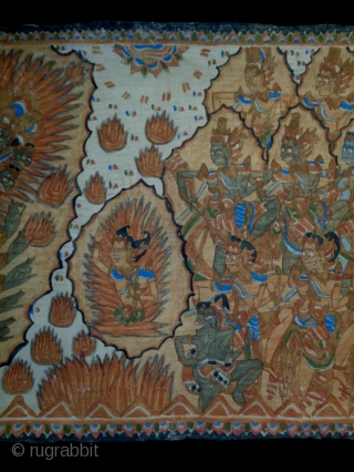 Indonesian Wayang
Size: 168x85cm (5.6x2.8ft)
Natural colors, made in circa 1910/20                        