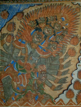 Indonesian Wayang
Size: 168x85cm (5.6x2.8ft)
Natural colors, made in circa 1910/20                        