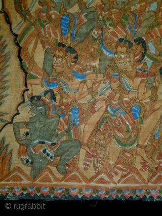 Indonesian Wayang
Size: 168x85cm (5.6x2.8ft)
Natural colors, made in circa 1910/20                        