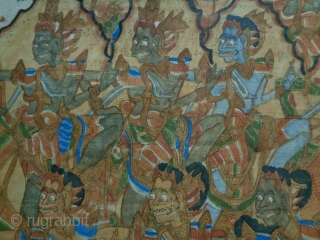 Indonesian Wayang
Size: 168x85cm (5.6x2.8ft)
Natural colors, made in circa 1910/20                        