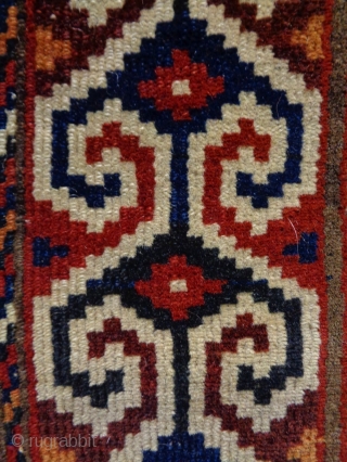 Turkmen Prayer Rug
Size: 86x127cm
Natural colors, made in circa 1910, there is glue at the edges and the a area (see picture 12)           