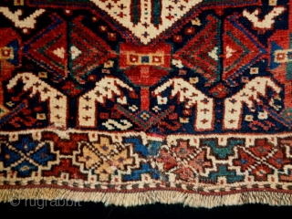 Kamseh Bagface
Size: 73x71cm (2.4x2.4ft)
Natural colors, made in circa 1910, there are old repairs and stitches                  