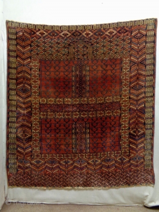 Turkmen Ensi
Size: 127x139cm
Natural colors, made in circa 1910, there are moth bites at small areas (see picture 10 and 11)             