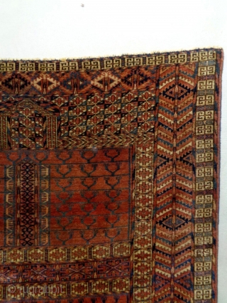Turkmen Ensi
Size: 127x139cm
Natural colors, made in circa 1910, there are moth bites at small areas (see picture 10 and 11)             
