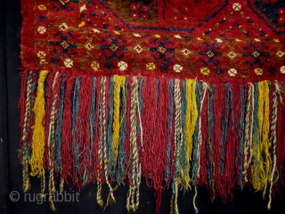 Ersari Nomad Torba
Size: 109x57cm (3.6x1.9ft)
Natural colors, circa 80 years old
                       