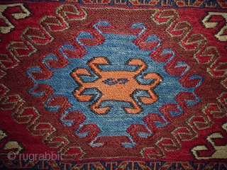 Soumakh
Size: 54x47cm (1.8x1.6ft)
Synthetic orange, circa 80-90 years old                         