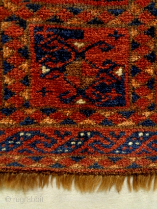 Interesting Kyrgyz Dowry
Size: 68x61cm
Natural colors (except the orange color is faded), circa 80 years old                  