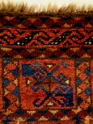 Interesting Kyrgyz Dowry
Size: 68x61cm
Natural colors (except the orange color is faded), circa 80 years old                  