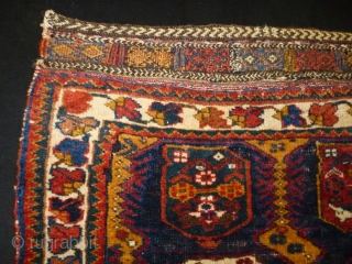 Afshar Bagface
Size: 69x50cm (2.3x1.7ft)
Natural colors, circa 80-90 years old                        