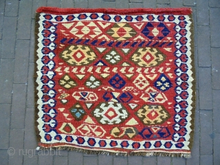 Monastir/Kurdish Kelim Bagface
Size: 75x66cm
Natural colors, made in period 1910, there is old repair                    