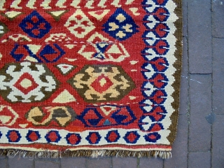 Monastir/Kurdish Kelim Bagface
Size: 75x66cm
Natural colors, made in period 1910, there is old repair                    