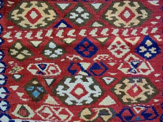 Monastir/Kurdish Kelim Bagface
Size: 75x66cm
Natural colors, made in period 1910, there is old repair                    