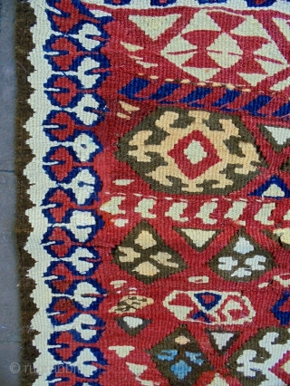 Monastir/Kurdish Kelim Bagface
Size: 75x66cm
Natural colors, made in period 1910, there is old repair                    