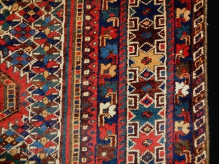 Kashkuli/Qasqhay
Size: 150x196cm (5.0x6.5ft)
Natural colors, wool on wool, made in circa 1910/20                      