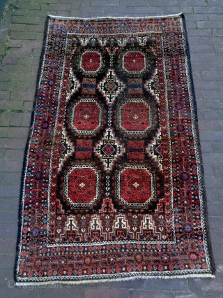 19th Century Fine Salar Kahni Baluch
Size: 97x161cm (3.2x5.4ft)
Natural colors, there is a repair at the right selvage and a stitch at the left selvage (see picture 3)      
