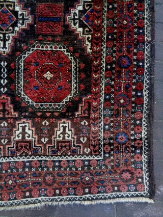 19th Century Fine Salar Kahni Baluch
Size: 97x161cm (3.2x5.4ft)
Natural colors, there is a repair at the right selvage and a stitch at the left selvage (see picture 3)      