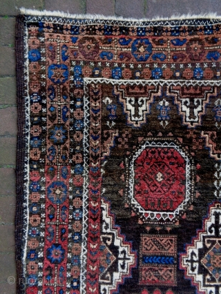 19th Century Fine Salar Kahni Baluch
Size: 97x161cm (3.2x5.4ft)
Natural colors, there is a repair at the right selvage and a stitch at the left selvage (see picture 3)      