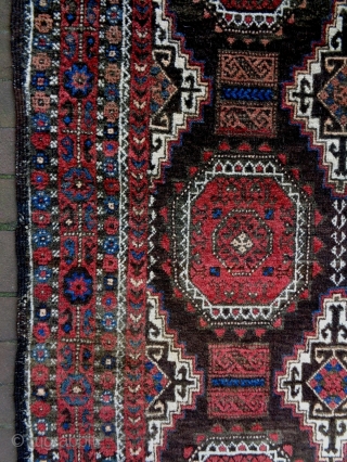 19th Century Fine Salar Kahni Baluch
Size: 97x161cm (3.2x5.4ft)
Natural colors, there is a repair at the right selvage and a stitch at the left selvage (see picture 3)      