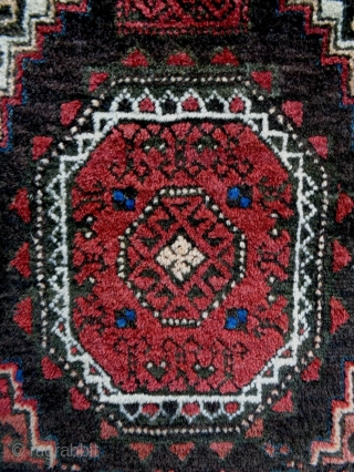 19th Century Fine Salar Kahni Baluch
Size: 97x161cm (3.2x5.4ft)
Natural colors, there is a repair at the right selvage and a stitch at the left selvage (see picture 3)      