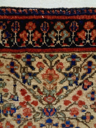Afshar
Size: 77x47cm
Natural colors, made in circa 1910, there is a stitch at the middle (see picture 5).                