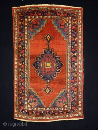 Bijar
Size: 76x125cm (2.5x4.2ft)
Natural colors, made in circa 1920                         