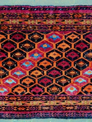 Late 19th Century Penjerelik Sarik Design
Size: 130x38cm
Natural colors (except the orange color is a little bit faded), the light blue color is silk.          