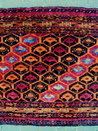 Late 19th Century Penjerelik Sarik Design
Size: 130x38cm
Natural colors (except the orange color is a little bit faded), the light blue color is silk.          