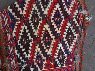 Fine Asmalik
Size: 108x62cm (3.6x2.1ft)
Natural colors (except the red color is probably not natural), super wool quality, made in circa 1910/20, it is used to be hung up.      