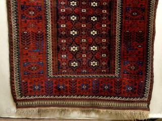 Full Pile Baluch
Size: 120x215cm
Natural colors, glossy wool, made in circa 1910                      