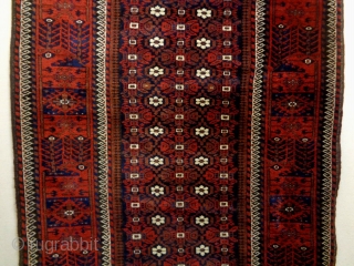 Full Pile Baluch
Size: 120x215cm
Natural colors, glossy wool, made in circa 1910                      