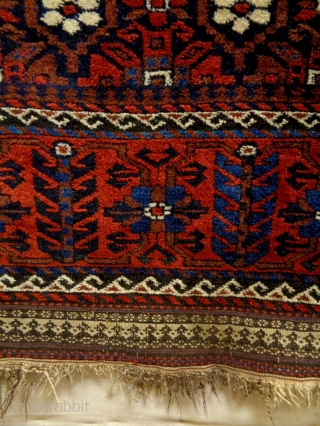 Full Pile Baluch
Size: 120x215cm
Natural colors, glossy wool, made in circa 1910                      