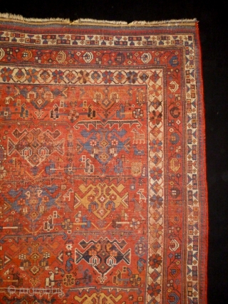 1870/80 Afshar
Size: 140x206cm (4.7x6.9ft)
natural colors, woll on wool                         