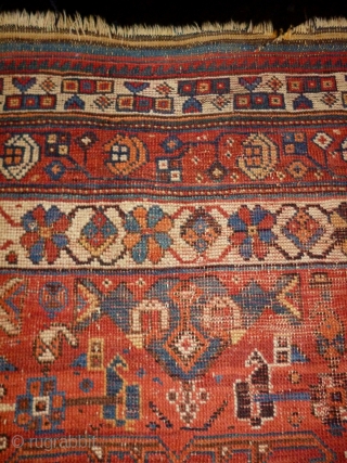 1870/80 Afshar
Size: 140x206cm (4.7x6.9ft)
natural colors, woll on wool                         