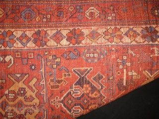 1870/80 Afshar
Size: 140x206cm (4.7x6.9ft)
natural colors, woll on wool                         