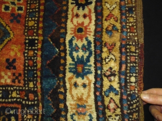 1880 karabag kazak
Size: 133x245cm (4.4x6.2ft)
Natural colors, super wool quality, the brown color is oxidation, there is one old repair at the selvage (see pic. 11)        