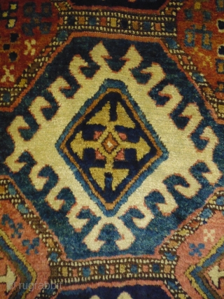 1880 karabag kazak
Size: 133x245cm (4.4x6.2ft)
Natural colors, super wool quality, the brown color is oxidation, there is one old repair at the selvage (see pic. 11)        