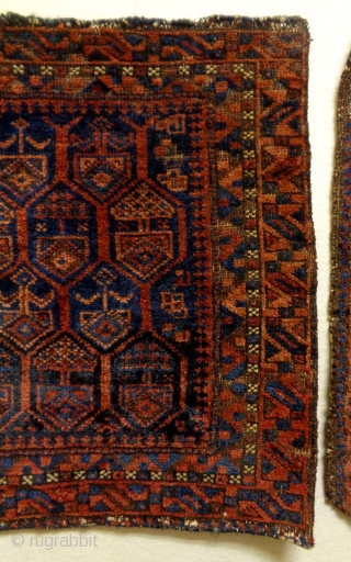 19th Century Baluch Bagfaces
Size: 60x53cm and 70x58cm
Natural colors                         