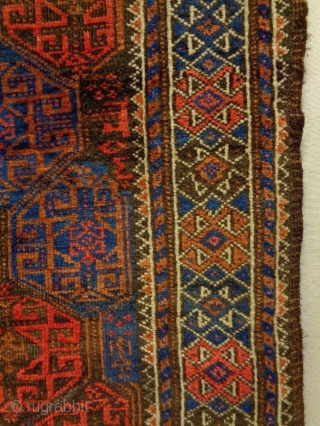 Universal Baluch 
Size: 117x210cm
Natural colors (except the red color is not natural), made in circa 1910/20.                 