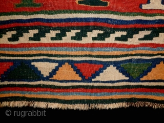 Interesting Design Colorful Nomad Kelim
Size: 150x240cm (5.0x8.0ft)
Natural colors, made in circa 1910                     
