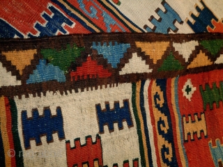 Interesting Design Colorful Nomad Kelim
Size: 150x240cm (5.0x8.0ft)
Natural colors, made in circa 1910                     