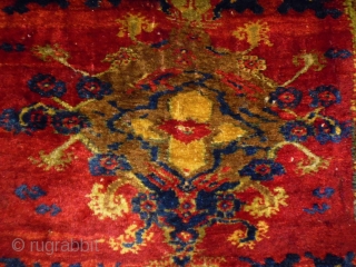 Karapinar Yastik
Size: 59x91cm (2.0x3.0ft)
Natural colors (except the red color is not natural), made in circa 1910, some small holes.              