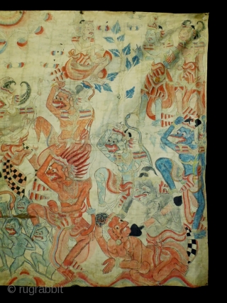 19th Century Indonesian Wayang
Size: 180x91cm (6.0x3.0ft)
Natural colors, it is used to be hung up                   
