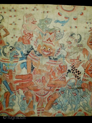 19th Century Indonesian Wayang
Size: 180x91cm (6.0x3.0ft)
Natural colors, it is used to be hung up                   