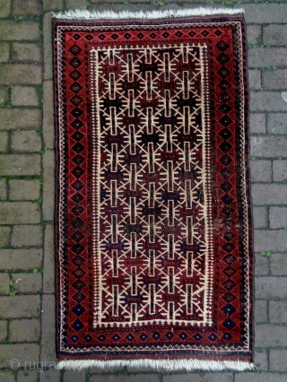 Special Pattern Baluch
Size: 57x100cm (1.9x3.3ft)
Natural colors, the selvages are not original, made in circa 1910                  