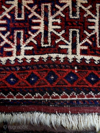 Special Pattern Baluch
Size: 57x100cm (1.9x3.3ft)
Natural colors, the selvages are not original, made in circa 1910                  