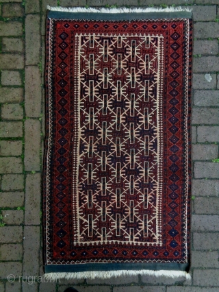 Special Pattern Baluch
Size: 57x100cm (1.9x3.3ft)
Natural colors, the selvages are not original, made in circa 1910                  