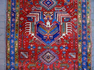 Karaja Runner
Size: 93x325cm
Natural colors, wool on wool, ,made in circa 1910, there are two old repairs at the headends.              