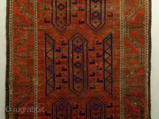 1880 Timuri Baluch
Size: 100x190cm
Natural colors, there are glue at the back side of the edges and the headends.               