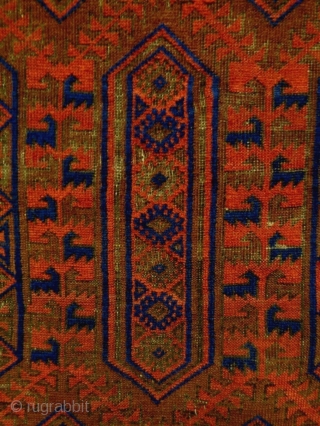 1880 Timuri Baluch
Size: 100x190cm
Natural colors, there are glue at the back side of the edges and the headends.               